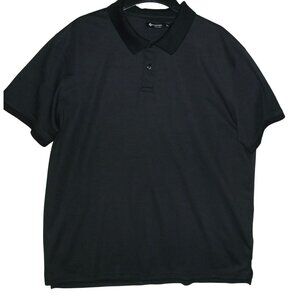 Member's Mark Polo Shirt Mens 2XL Heather Black Short Sleeve pima cotton polyest